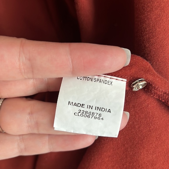 Rust-coloured Comfy Midi Dress with Pockets - Picture 6 of 6